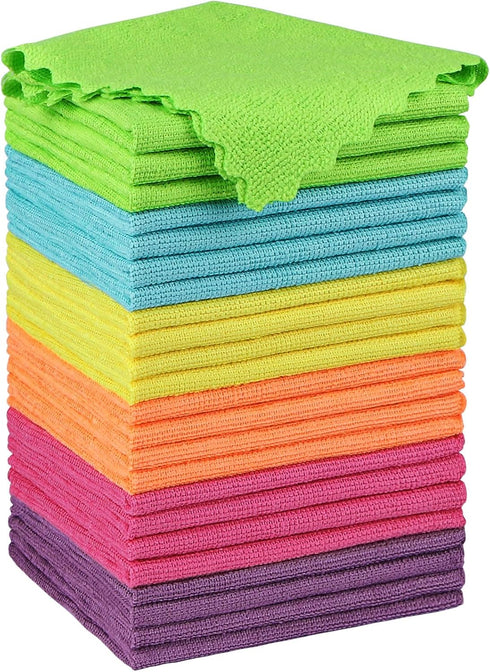 Orighty Microfiber Cleaning Cloths, Pack of 24, Highly Absorbent Cleaning Supplies, Lint Free Cloths for Multiple-use, Powerful Dust Removal Clean...