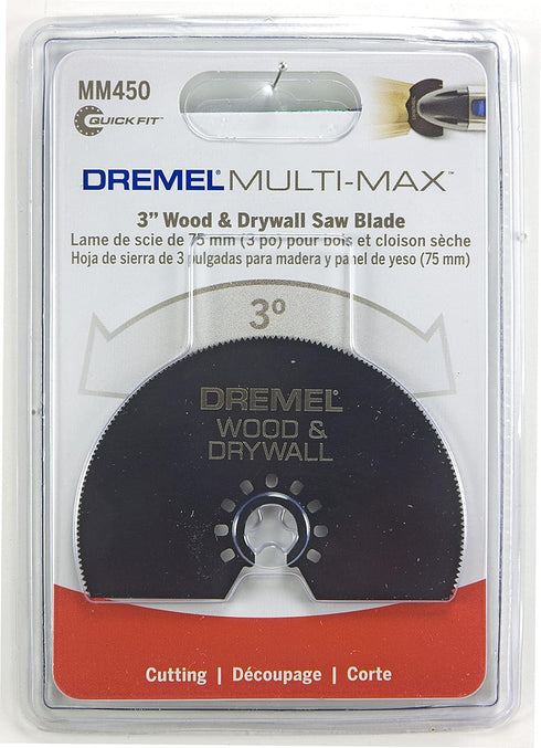 Dremel MM450 Multi-Max Half Moon Oscillating Saw Blade- Oscillating Tool Accessory- Perfect for Cutting Wood and Drywall- Universal Quick-Fit , Bl...