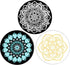Foldable Telephone Support, Mobile Phones and Tablets, The Grip (3 Pack)-Mandala Black and White Color...