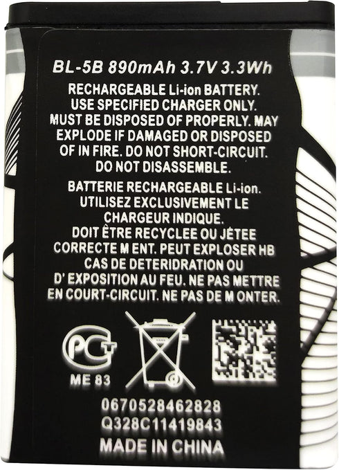 BL-5B Battery 3.7v Rechargeable Battery Compatible with Household Radio with Current Protection...