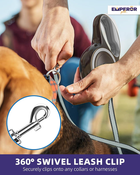 Emperor Pets 16 Feet Retractable Dog Leash Large Dogs - Up to 110lb, Large Dog Leash Heavy Duty Dog Leash Retractable 26 ft, Dog Leashes for Large...