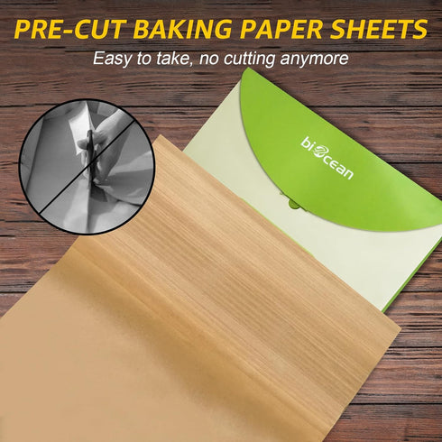 200Pcs 12x16In Unbleached Parchment Paper Sheets Precut Heavy Duty Flat Kitchen Baking Supplies Paper Non-Stick,Non-Toxic Cooking Paper for Air Fr...