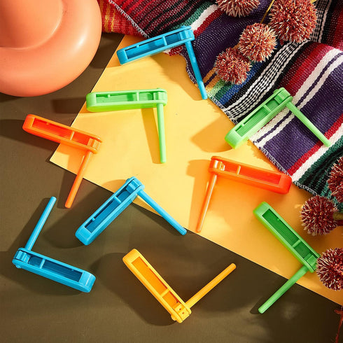 24 Pcs Plastic Ratchet Noise Makers Traditional Mexican Noisemaker Toys Rattle Ratchet Game for Sporting Events Football Games Team Cheering New Y...