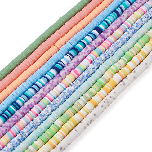 3840Pcs Clay Beads Bracelet Making Kit, 6mm Polymer Clay Beads for Jewelry Making Flat Round Polymer Clay Beads Spacer Heishi Beads for Adults Gir...