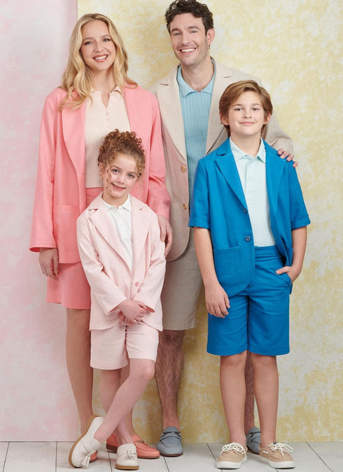 Simplicity Easy to Make Children's, Teens' and Adults' Oversized Button-Front Blazers Shorts Sewing Pattern Packet, Design Code S9930, Sizes XS - ...