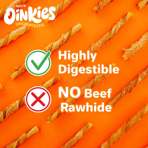 Hartz Oinkies Chickentastic Hearty Twists Dog Treats with Real Chicken Breast, Sweet Potato, and Smoked Pork, Long-Lasting Yet Highly Digestible, ...