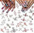 30 Pcs Nail Charms Pink Y2k Chrome Nail Art Rhinestone Charms 3D Cross Snake Saturn Shape with Rhinestones Planet Nail Gems Shiny Jewelry Nail Dec...
