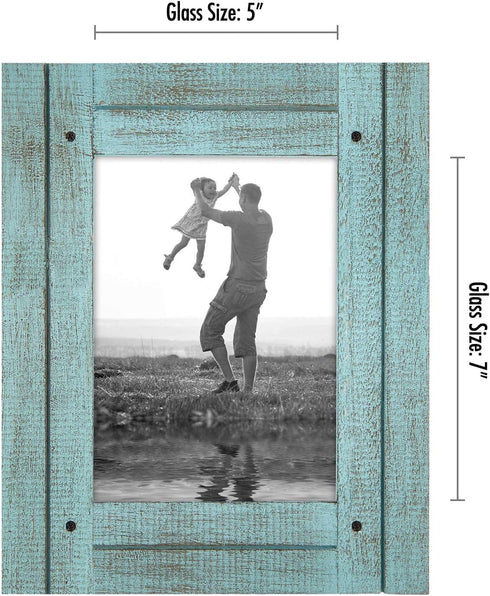 Americanflat 5x7 Picture Frame with Polished, Crystal Clear Glass - Hampton Collection - Distressed Wood Picture Frames for Tabletop and Wall Disp...