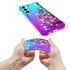 for Samsung S23 Plus Case,S23 Plus Case,with HD Screen Protector,Gradient Quicksand Glitter Liquid Floating Waterfall Durable Girls Cute Phone Cas...