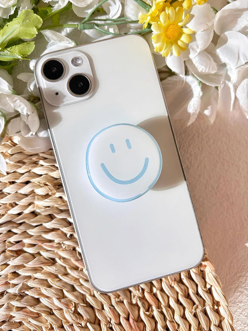 Smile Mobile Phone Grip, Simple Solid Color Mobile Phone Holder, Mobile Phone Decoration, Folding Elastic Base, Smile Every Day...