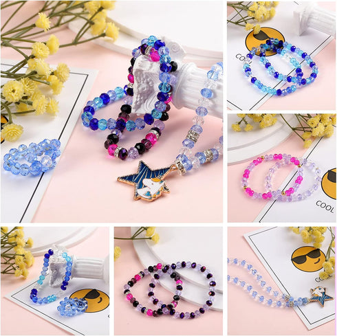 920 Pieces Crystal Faceted Glass Beads 6 mm for Jewelry Making Bulk Rondelle Spacer Gemstone for DIY Bracelet Earring Necklace Art Decoration...