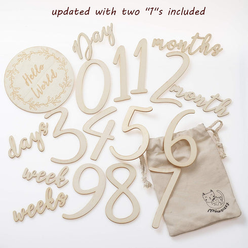 Baby Milestone Numbers|Baby Photo Props Wooden|Newborn Birth Announcement Card Wooden|...
