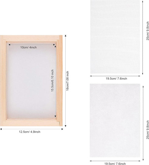 Cayway 8 Pack Dried Flower Paper Craft Set Include 5 x 7 Inch Wooden Paper Making Mold Frame, Dried Flowers, Replace Mesh Cloth...