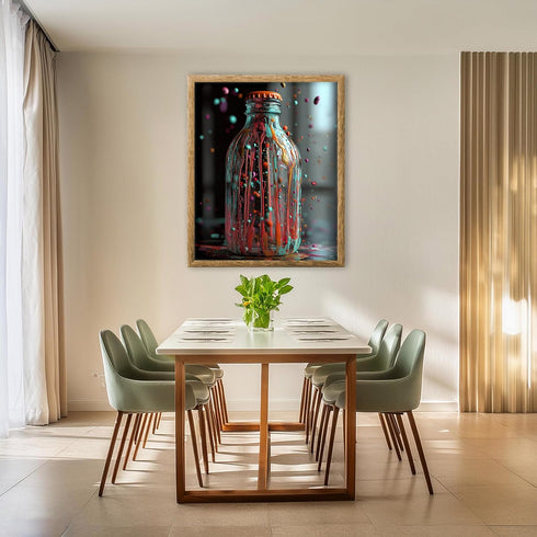 Posterizer 1 pcs-soda bottle and color splashes-vibrant food and drinks poster -4-Kitchen & Bar Art Gift for Men Women Entrepreneur Teens- unfram...