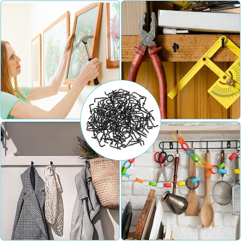150pcs Hanging Small Screw Hooks, 1/2” L-Shaped Copper-Plated Right-Angle Hook for Jewelries Crafts Keys Caps Plants String Lights Wreaths(Black)...