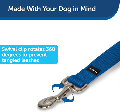 PetSafe Nylon Dog Leash - Strong, Durable, Traditional Style Leash with Easy to Use Bolt Snap - 1 in. x 4 ft., Royal Blue...