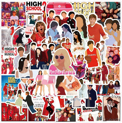 55pcs High School Musical Stickers Decals for Laptops Water Bottles Toys and Gifts for Teens,Girls,Perfect for Laptop,Phone,Skateboard,Travel...
