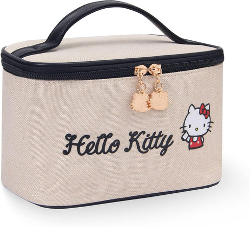 Travel Cosmetic Bag Makeup Wash Bag with Zipper Organizer Portable with Handle Storage Bag with Mirror for Women Gifts (Beige-C)...