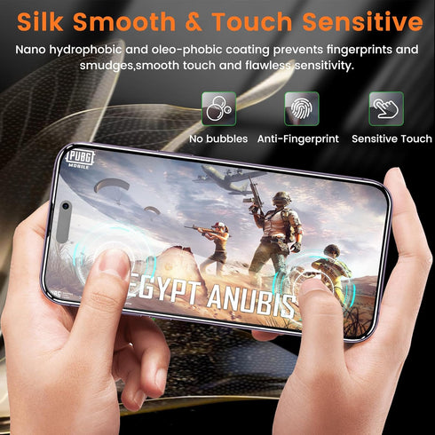 3+3 Pack Privacy Screen Protector for iPhone 14 Pro Max 6.7-Inch with 3 Pack Camera Lens Protector, Anti Spy Tempered Glass Film 9H Hardness Bubbl...