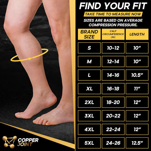 Calf Compression Sleeve for Men & Women –Leg Compression Sleeve for Shin Splint Relief, Leg Cramps, Varicose Vein Compression Leg Sleeve, Calf Sle...