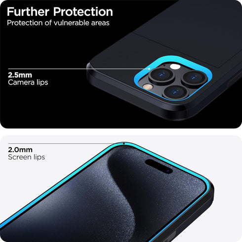 ???????? ?????? iPhone 15 Pro Case with Card Holder - Wireless Charging Compatible iPhone 15 Pro Wallet Case with Hidden Card Slot for Men and Wom...