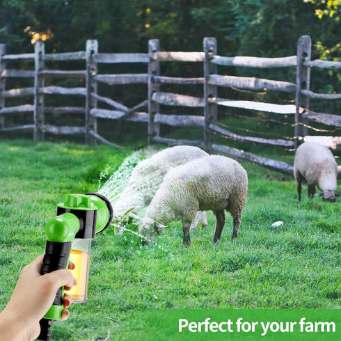 6 Pieces Pet Bathing Tool Set Includes Pup Jet Hose Nozzle Soap Dispenser with Connectors and Dog Rubber Comb Brush, Dog Bathing Sprayer Bottle Wa...