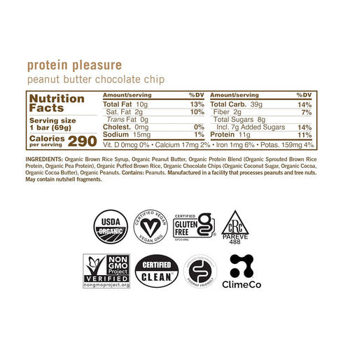 GoMacro MacroBar Organic Vegan Protein Bars - Peanut Butter Chocolate Chip (2.4 Ounce Bars, 12 Count)...
