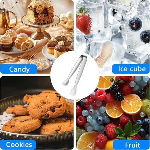 10 Pcs Small Tongs for Serving Food, 4.3" Stainless Steel Kitchen Tiny Mini Tongs, Small Serving Tongs, Ice Tongs, Sugar Cube Tongs for Tea Party ...