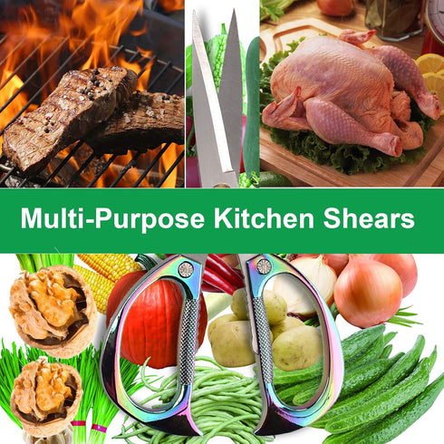 Kitchen Scissors All Purpose Heavy Duty Kitchen Shears for Food, Meat, Poultry, vegetable, Herbs| 7.5inches Utility Scissors for Cooking, Office, ...