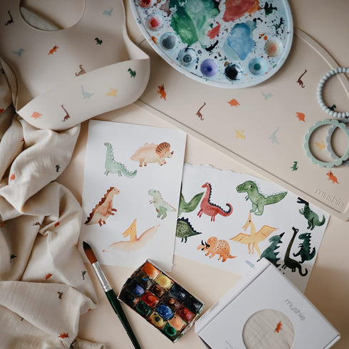 mushie Silicone Placemat for Kids | BPA-Free Non-Slip Design (Dinosaurs)...