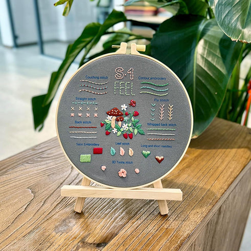 CDThinkingU 3 Sets Flower Embroidery Kit for Beginners with Pattern and Instructions, Lu Embroidery Cross Stitch Stitches Practice Kits with Hoop,...