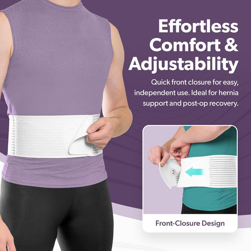 BraceAbility Umbilical Hernia Belt - Abdominal Binder Truss with Compression Pad for Belly Button, Navel, Ventral, Epigastric, Hiatal Hernia Relie...