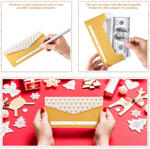 Teling 100 Pack Gold Money Envelopes for Cash Gifts Kraft Small Coin Envelopes Bulk Decorative Holders for Currency Birthday Graduation Wedding, 3...
