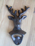 Wall Mounted Bottle Opener, Cast Iron Deer Head Bottle Opener, Beer Beverage Bottle Cap Opener, Vintage Rustic Style Wall Hanging Opener, Bar Farm...