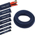 30ft PET Expandable Sleeving Wire Cable Sleeve (1/4", Blue&Black)...