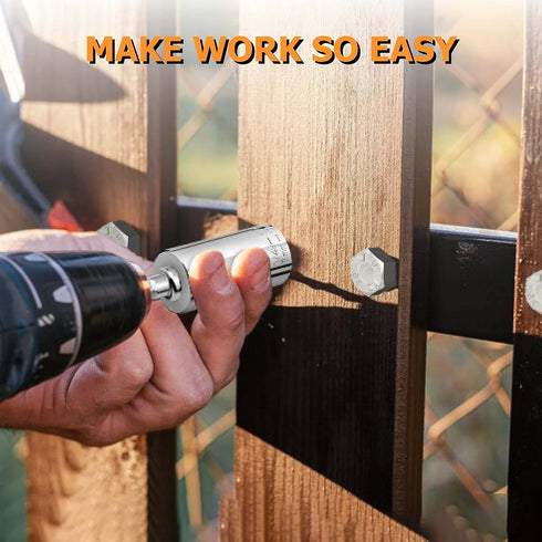Super Universal Socket Tool Set - Stocking Stuffers for Adults, Christmas and Birthday Gifts for Dads - With Power Drill Adapter and Gift Wrapping...