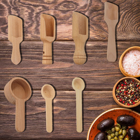 14 pcs Mini Wooden Spoons, CNYMANY 3”-4.3” Small Wooden Spoons Little Wooden Teaspoons for Bath Salt, Spices, Candy, Washing Powder, Sugar, Honey,...