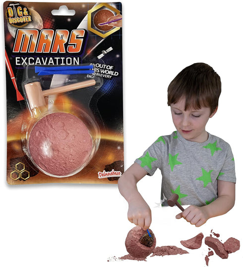 Dig & Discover - Mars Excavation from Deluxebase. Mars Fossil Digging Kit. Kids Science Kit and Fossil Discovery Toys. Excavation Kits for Kids, E...