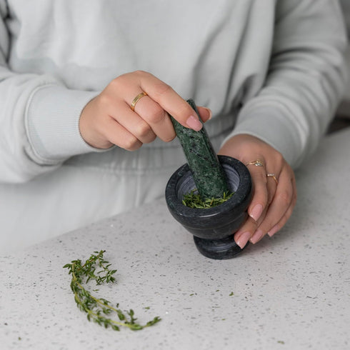 Fox Run Marble Mortar and Pestle, Green , 3"...