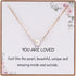 8mm Dainty Single Pearl Necklace for Women, You are Loved Minimalist Simple Floating Pearl Necklace Affirmation Gifts, Birthday Christmas Bridesma...