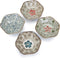 VanEnjoy 4 pcs Colorful Glaze Flower Pattern Ceramic Soy Sauce Dipping Bowls Appetizer Plates Serving Dishes Condiment Dish...