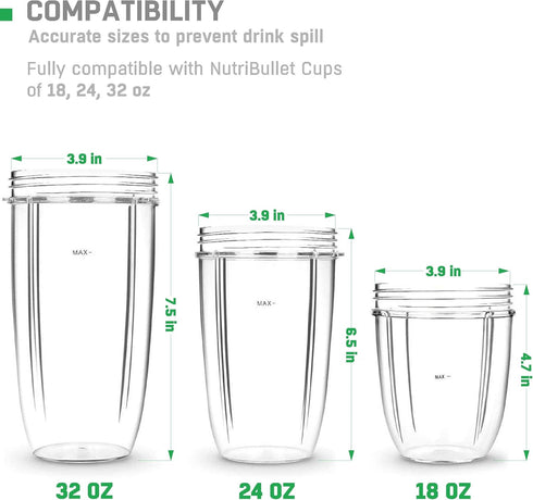 Flip Top to Go Lids for Nutribullet Blender Cups Lid Replacement Parts Accessories...