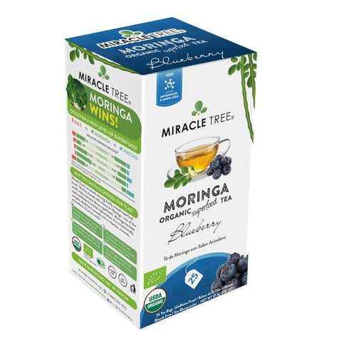 Miracle Tree - Organic Moringa Superfood Tea, 25 Individually Sealed Tea Bags, Blueberry (Keto, Detox, Energy & Immunity Booster, Vegan, Gluten-Fr...