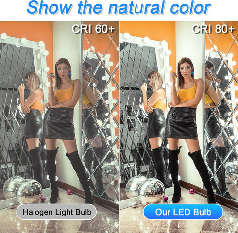 10 Pack Dimmable G25 Globe Light Bulbs LED, 6W=40W Replacement, Daylight White 5000K, E26 Medium Base, Ideal for Bathroom Vanity, Makeup Mirror or...