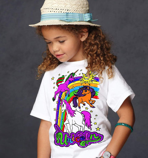 Splat Planet Colour-in Unicorn T-Shirt with 10 Non-Toxic Washable Magic Pens - Colour Your Own, Colour-in and Wash Out T-Shirt, Reusable Colouring...
