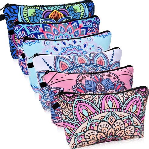 6 Pieces Makeup Bag Toiletry Pouch Waterproof Cosmetic Bag with Zipper Travel Packing Bag 8.7 x 5.3 Inch Small Cosmetic Bag Accessory Organizer fo...