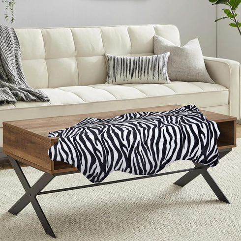 Zebra Print Rug,3.6x2.5 Feet Faux Animal Print Rug Cute Area Rug Fun Western Room Decor Zebra Rugs for Living Room Bedroom Non-Slip (43 inches x 2...