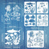 FINGERINSPIRE 4 Pcs Layered Ocean Fish Stencil 11.8x11.8 inch Sea Ocean Creatures Stencil Template Plastic Coral Fish Conch Shell Pattern Painting...
