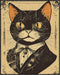 Posterizer 1 pcs-cute retro themed cat in clothes 3-Art for Animal Lovers-Retro Art-Decor for Home & Office- unframed wall art...