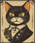 Posterizer 1 pcs-cute retro themed cat in clothes 3-Art for Animal Lovers-Retro Art-Decor for Home & Office- unframed wall art...